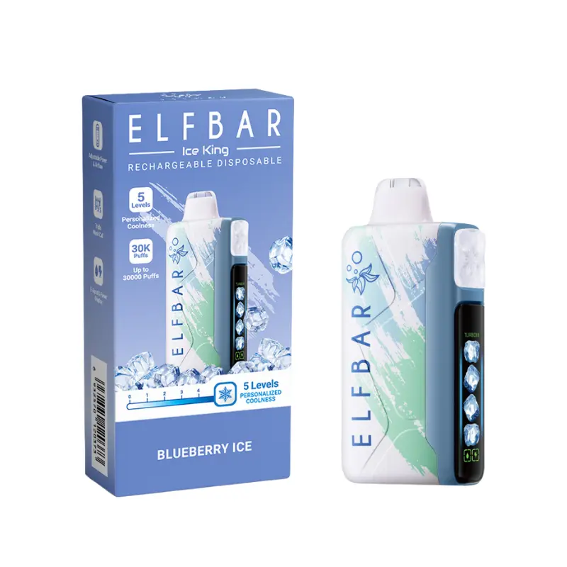 elfbar クッション　エルフバー ELFBAR Ice King ニコチン入り使い捨て電子タバコ【充電式 · 5段階冷感